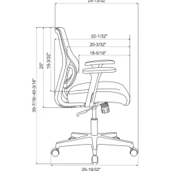Sensi Mesh/Fabric Low-Back Task Office Chair, Black, BIFMA Compliant