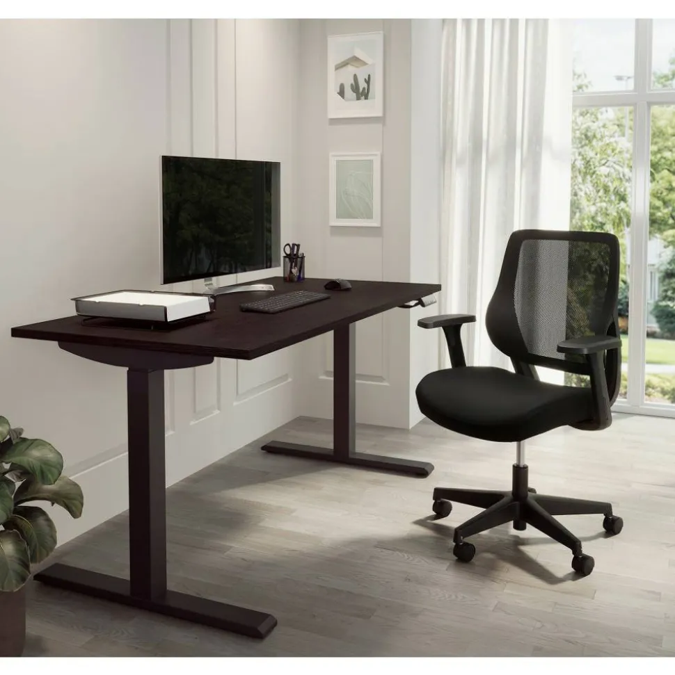 Sensi Mesh/Fabric Low-Back Task Office Chair, Black, BIFMA Compliant