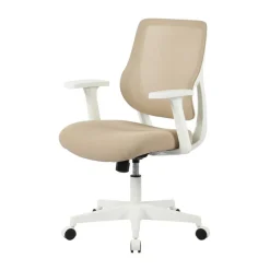 Sensi Mesh/Fabric Low-Back Task Chair, Oatmeal/White, BIFMA Compliant