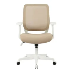 Sensi Mesh/Fabric Low-Back Task Chair, Oatmeal/White, BIFMA Compliant