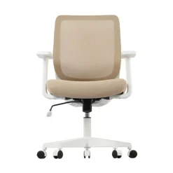 Sensi Mesh/Fabric Low-Back Task Chair, Oatmeal/White, BIFMA Compliant