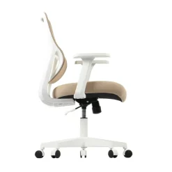 Sensi Mesh/Fabric Low-Back Task Chair, Oatmeal/White, BIFMA Compliant
