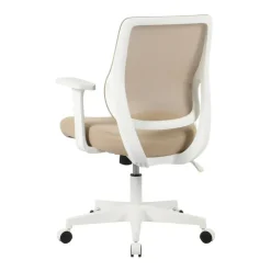 Sensi Mesh/Fabric Low-Back Task Chair, Oatmeal/White, BIFMA Compliant
