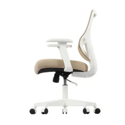 Sensi Mesh/Fabric Low-Back Task Chair, Oatmeal/White, BIFMA Compliant