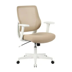 Sensi Mesh/Fabric Low-Back Task Chair, Oatmeal/White, BIFMA Compliant