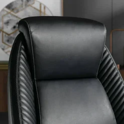 Serta iComfort i6000 Ergonomic Bonded Leather High-Back Executive Office Chair, Black/Silver