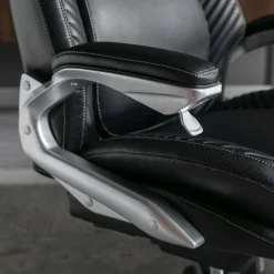 Serta iComfort i6000 Ergonomic Bonded Leather High-Back Executive Office Chair, Black/Silver