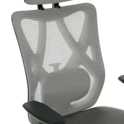 Serta SitTrue Ridgefield Ergonomic Mesh/Vegan Leather High-Back Task Office Chair, Gray/Black
