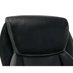 Serta Smart Layers Brinkley Ergonomic Bonded Leather High-Back Executive Office Chair, Black/Silver