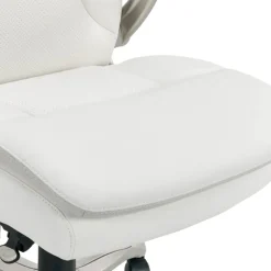 Serta Smart Layers Brinkley Ergonomic Bonded Leather High-Back Executive Office Chair, White/Silver