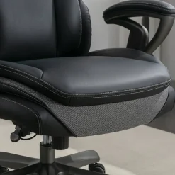 Serta SmartLayers Everett Big & Tall Ergonomic Vegan Leather High-Back Executive Office Chair, Black/Dark Gray, BIFMA Compliant