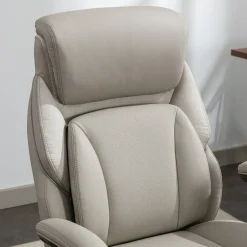 Serta SmartLayers Everett Big & Tall Ergonomic Vegan Leather High-Back Executive Office Chair, Taupe/Dark Gray, BIFMA Compliant