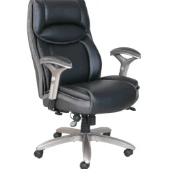 Serta Smart Layers Jennings Big & Tall Ergonomic Bonded Leather High-Back Executive Office Chair, Black/Slate