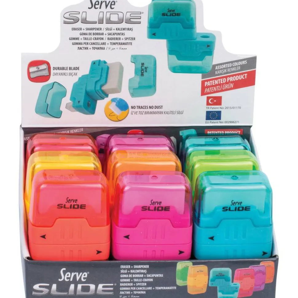 Serve Slide Eraser & Sharpener