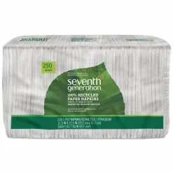 Seventh Generation 100% Recycled Napkins, 1-Ply, 11.5 x 12.5, White, 250/Pack