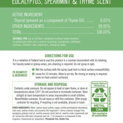 Seventh Generation Disinfectant Cleaner, Spray, 13.9 fl oz, Eucalyptus Spearmint & Thyme Scent, Case of 8 - Clear