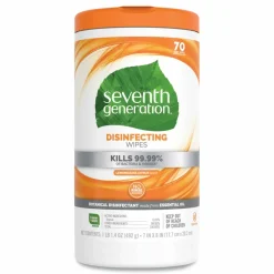 Seventh Generation Disinfecting Wipes, Lemongrass Scent, 70 Wipes Per Canister, Pack Of 6 Canisters