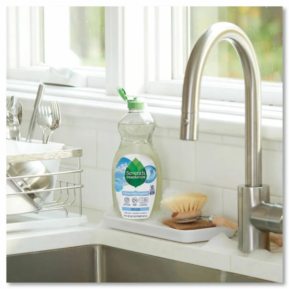 Seventh Generation Natural Dishwashing Liquid, Free and Clear, 19 oz Bottle, 6/Carton