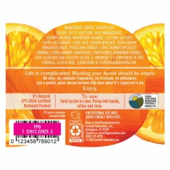 Seventh Generation Natural Liquid Hand Wash Soap, Mandarin Orange/Grapefruit Scent, 12 Oz Bottle