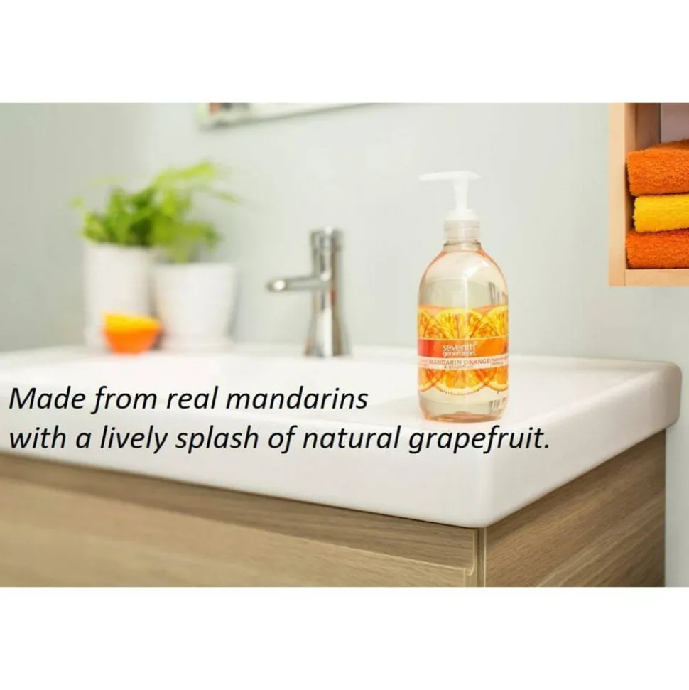 Seventh Generation Natural Liquid Hand Wash Soap, Mandarin Orange/Grapefruit Scent, 12 Oz Bottle
