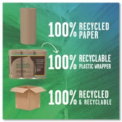 Seventh Generation Natural Paper Towels, 100% Recycled, 120 Sheets Per Roll, Pack Of 30 Rolls