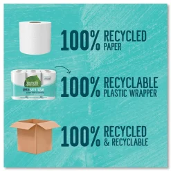 Seventh Generation 2-Ply Toilet Paper, 100% Recycled, 240 Sheets Per Roll, 12 Rolls Per Pack, Case Of 4 Packs