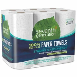 Seventh Generation 100% Recycled Paper Kitchen Towel Rolls, 2-Ply, 11 x 5.4, 140 Sheets/Roll, 6 Rolls/Pack
