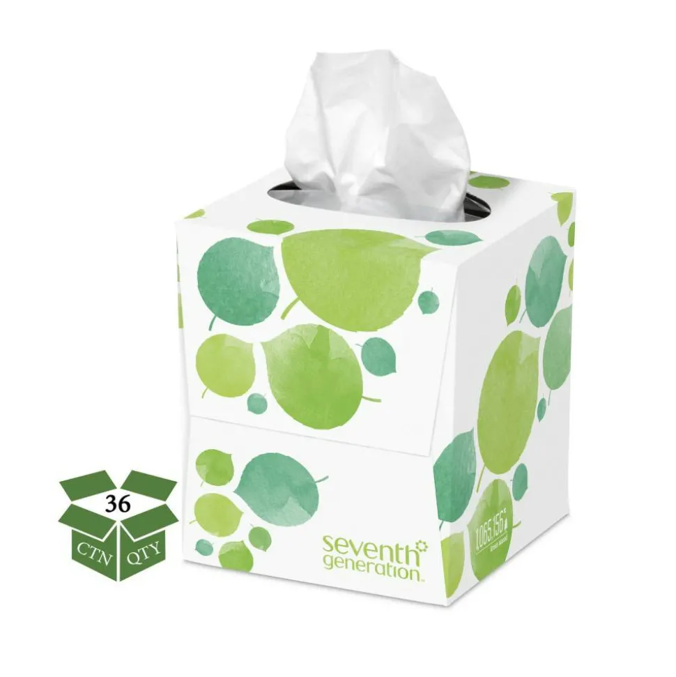 Seventh Generation 100% Recycled Facial Tissue, 2-Ply, White, 85 Sheets/Box, 36 Boxes/Carton