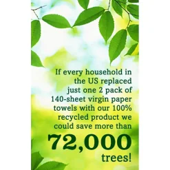 Seventh Generation Unbleached 2-Ply Jumbo Paper Towels, 100% Recycled, Natural, 120 Sheets Per Roll, Pack Of 6 Rolls