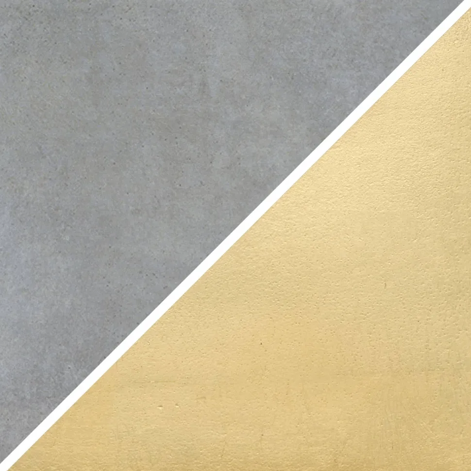 Severin 18.5" Tall Gold-Dipped Concrete Table Lamp with Fabric Shade in Gold and Concrete/White