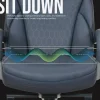 Shaquille O'Neal Maximos Big & Tall Ergonomic Vegan Leather High-Back Executive Office Chair, Blue/Silver, BIFMA Compliant