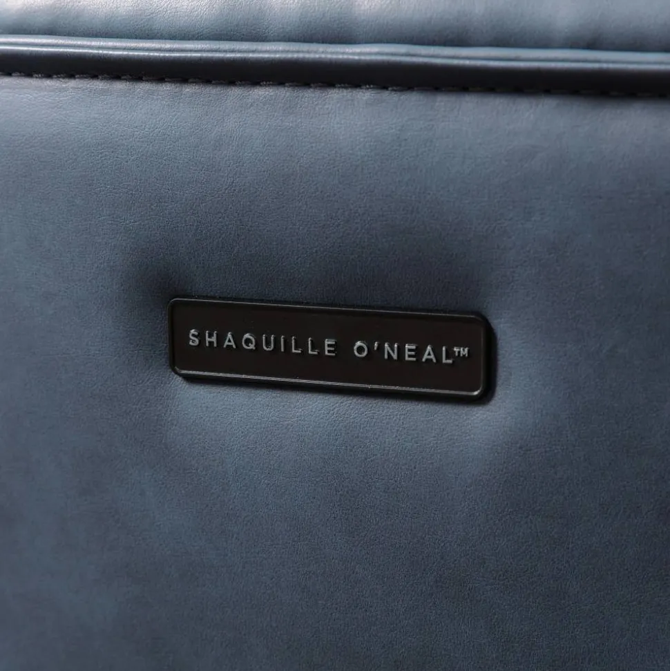 Shaquille O'Neal Maximos Big & Tall Ergonomic Vegan Leather High-Back Executive Office Chair, Blue/Silver, BIFMA Compliant