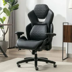 Shaquille O'Neal Sciron Big & Tall Ergonomic High-Back Vegan Leather Executive Gaming Office Chair, Black, BIFMA Compliant