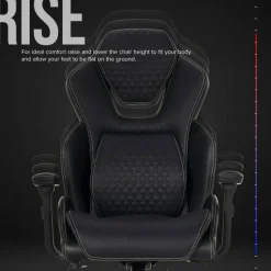 Shaquille O'Neal Sciron Big & Tall Ergonomic High-Back Vegan Leather Executive Gaming Office Chair, Black, BIFMA Compliant