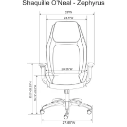 Shaquille O'Neal Zephyrus Ergonomic Bonded Leather High-Back Executive Office Chair, Black