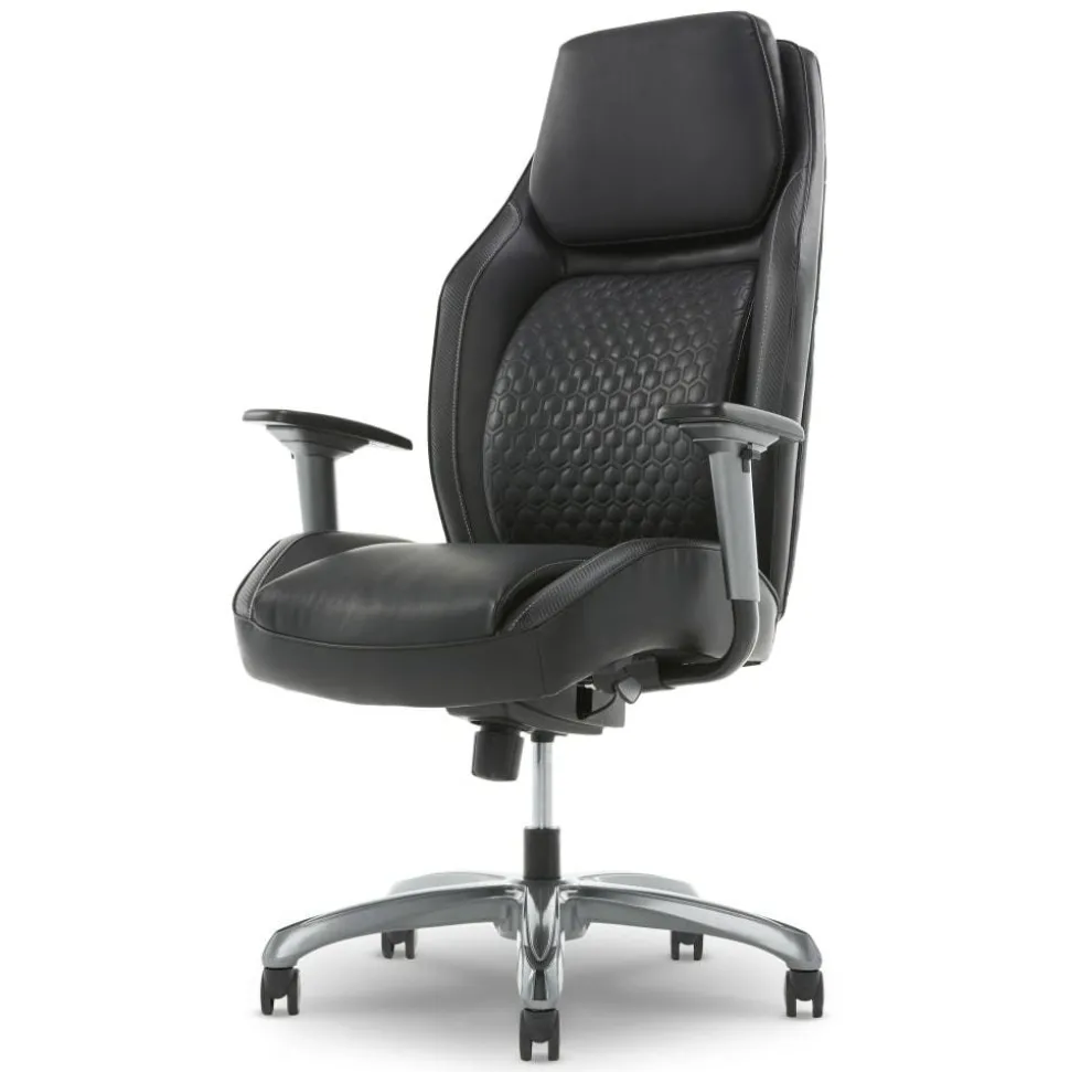 Shaquille O'Neal Zephyrus Ergonomic Bonded Leather High-Back Executive Office Chair, Black