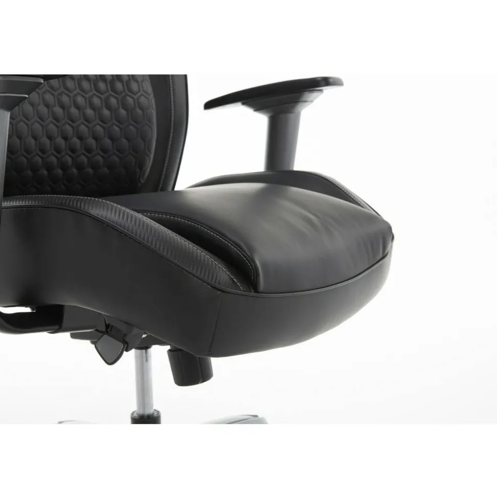 Shaquille O'Neal Zephyrus Ergonomic Bonded Leather High-Back Executive Office Chair, Black