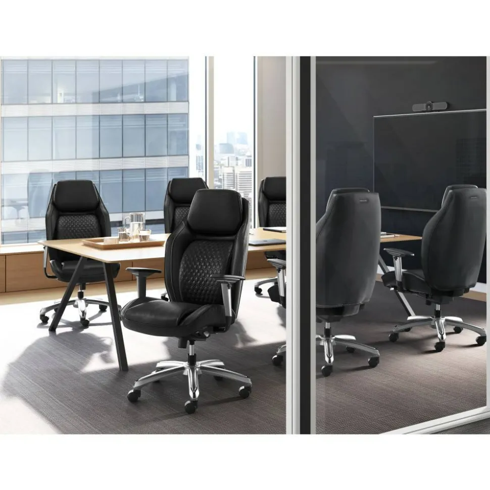 Shaquille O'Neal Zephyrus Ergonomic Bonded Leather High-Back Executive Office Chair, Black
