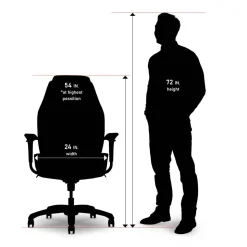 Shaquille O'Neal Zephyrus Ergonomic Bonded Leather High-Back Executive Office Chair, Black