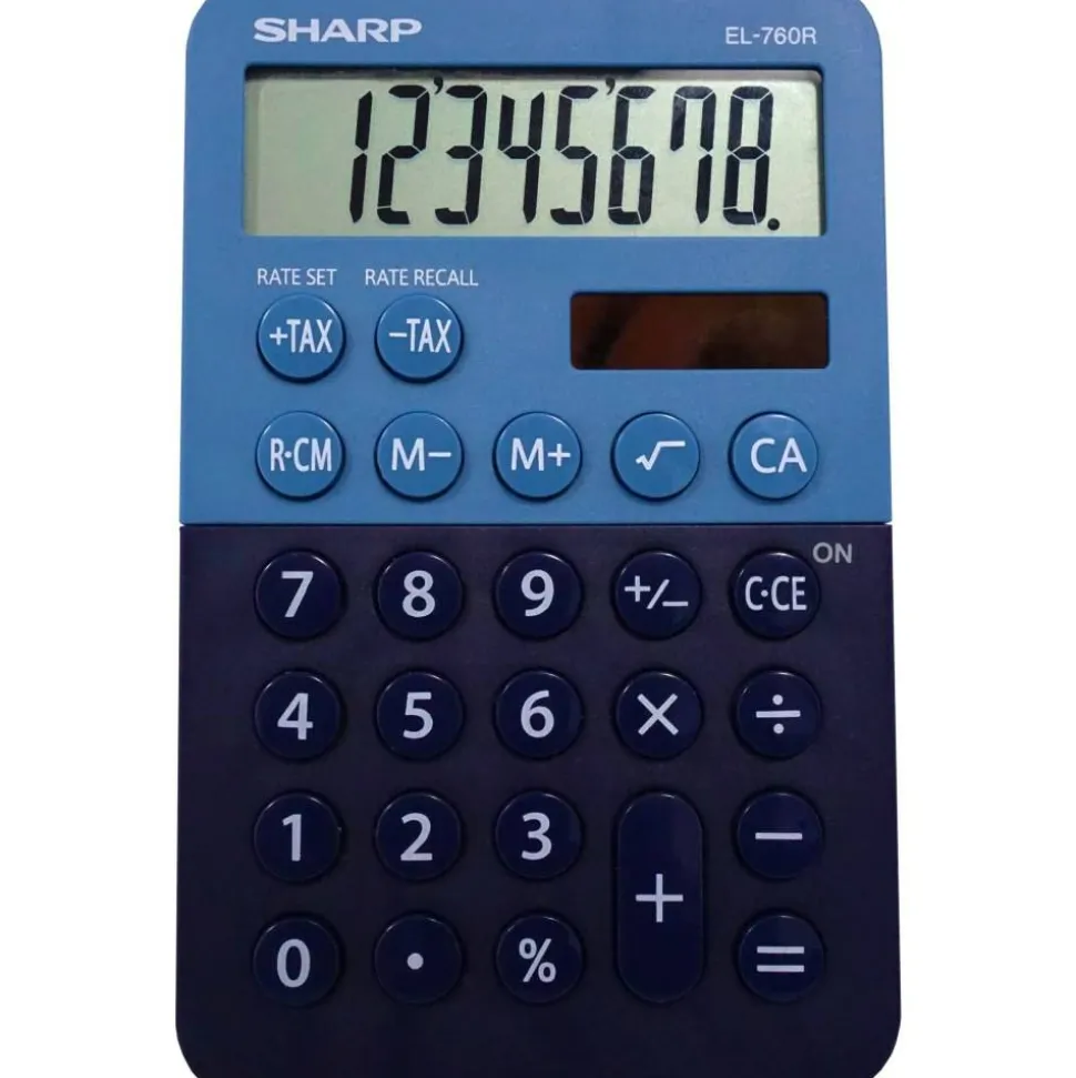 Sharp EL-760RBBL Handheld Calculator, 8-Digit LCD