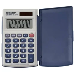 Sharp EL-243SB 8-Digit Pocket Calculator, Gray/Blue