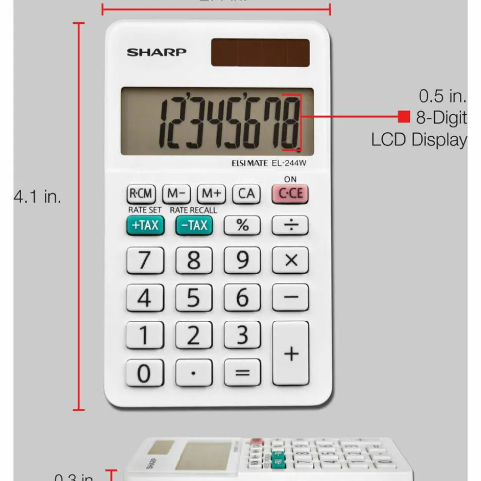 Sharp EL-244WB 8-digit Professional Pocket Calculator