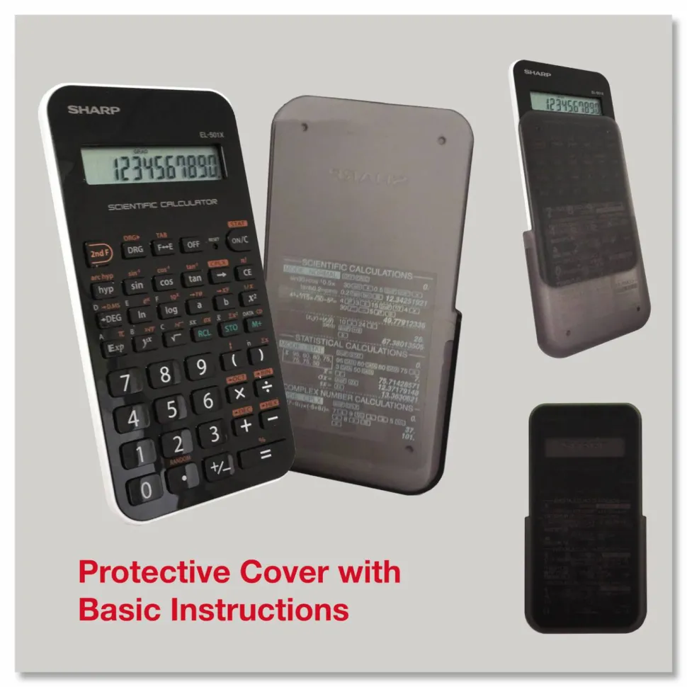 Sharp EL-501XBWH Scientific Calculator, 10-Digit LCD