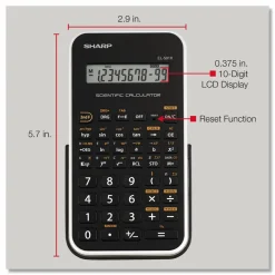 Sharp EL-501XBWH Scientific Calculator, 10-Digit LCD