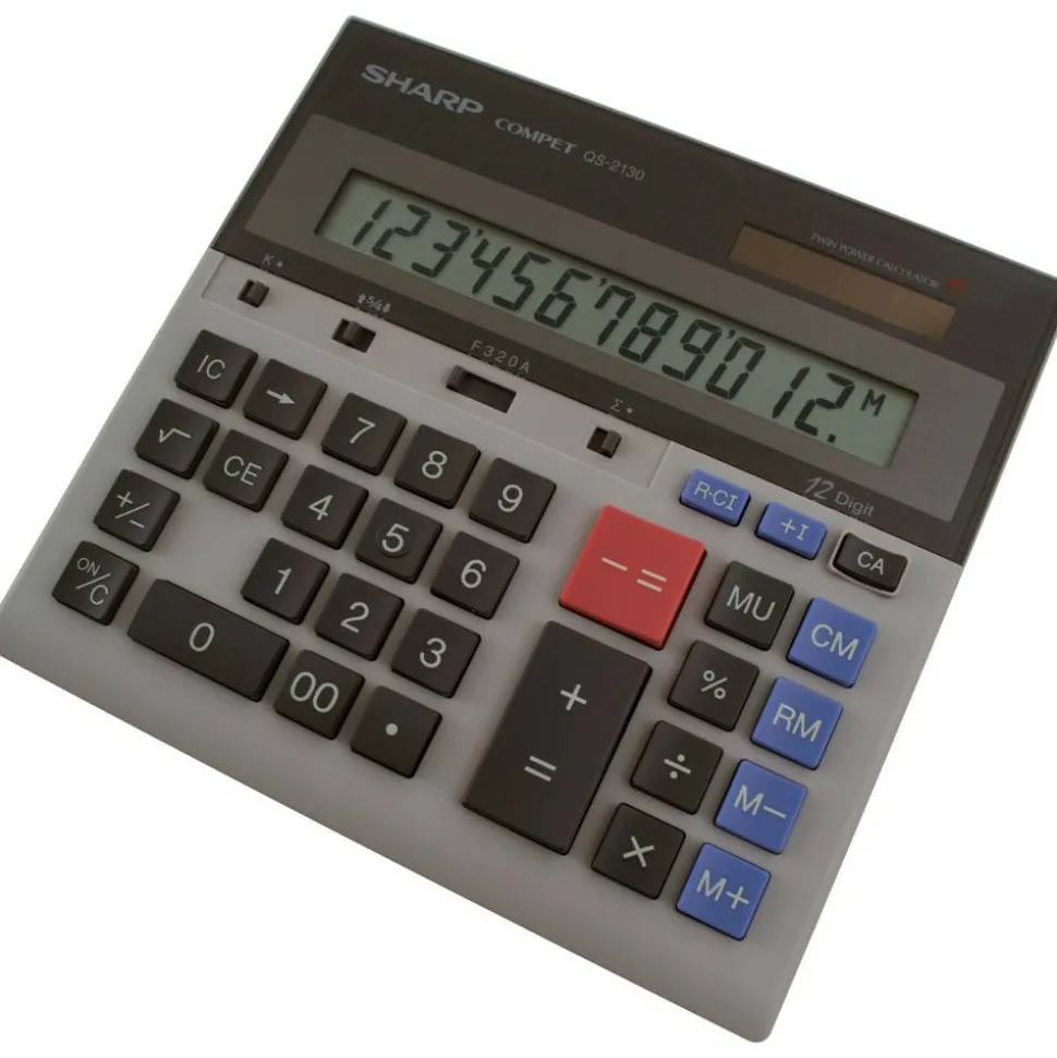 Sharp QS-2130 12-Digit Dual-Power Desktop Calculator