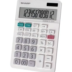 Sharp White Series Desktop Calculator, EL-334WB