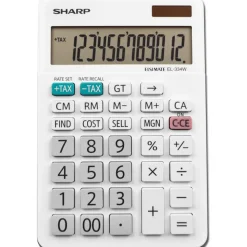Sharp White Series Desktop Calculator, EL-334WB