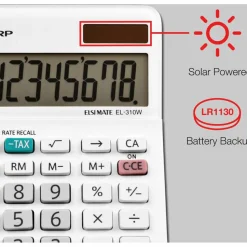 Sharp White Series Desktop Calculator, EL-310WB