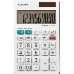 Sharp White Series Handheld Calculator, EL-377WB