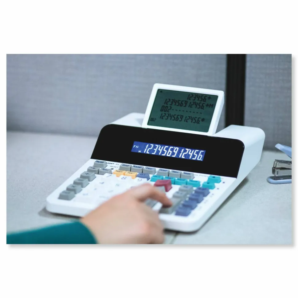 Sharp EL-1901 Digital Printing Calculator, White